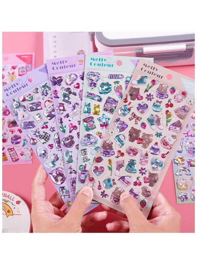 تيمسون مجموعة ملصقات كاواي من تيمسون - ملصقات ثلاثية الأبعاد للبنات، ملصقات جمالية، ملصقات حرفية، ملصقات ذاتية اللصق، مجموعة ملصقات غطاء خلفي للهاتف المحمول للبنات (SL-AKE) (عبوة من 6 قطع، تصميم عشوائي) - Image 1