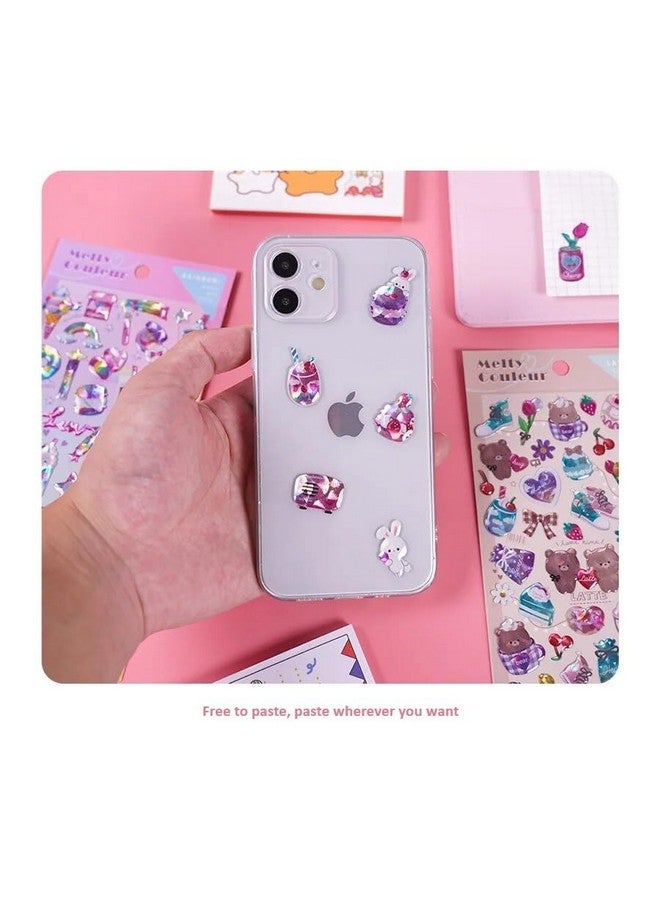 تيمسون مجموعة ملصقات كاواي من تيمسون - ملصقات ثلاثية الأبعاد للبنات، ملصقات جمالية، ملصقات حرفية، ملصقات ذاتية اللصق، مجموعة ملصقات غطاء خلفي للهاتف المحمول للبنات (SL-AKE) (عبوة من 6 قطع، تصميم عشوائي) - Image 2