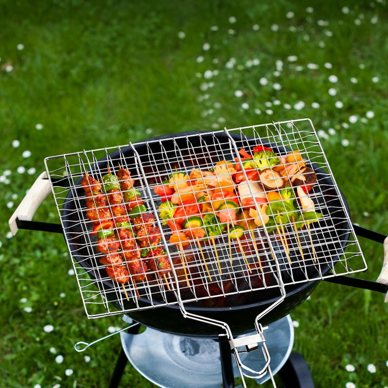 Ribber Fish Grill Basketsï¼ŒFolding Portable Fish Grilling Rack For Grill, BBQ Grilling Basket, Stainless Steel Grill Basket For Veggies, Shrimp, Meat Cookï¼ŒCome With Storage Bag and Two Basting Brush - Image 4