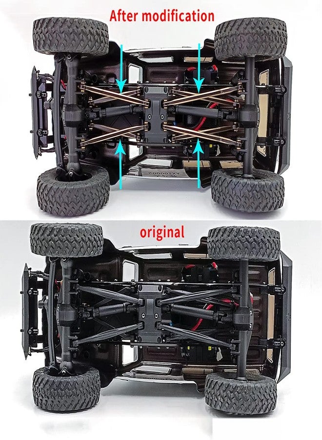 RCLIONS Higher Extra Clearance RC Links Linkage Set for 1/24th Axial SCX24 Bronco C10 JLU CRC RC Crawler Car Upgrades Parts (Black) - Image 4