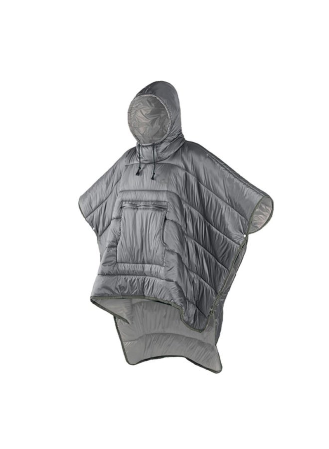 CHIYLE Outdoor Camping Poncho Blanket with Insulation Material, Ultralight Water-Resistant Warm Blanket, Perfect for Camping, Hiking, Stadium and Outdoor Activities – Grey - Image 1