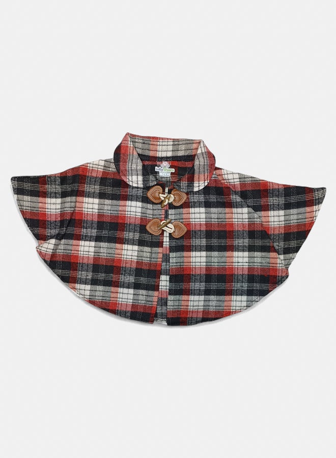 BabyShoora Baby Girl Winter Set (Soft Wool Poncho, Cotton Top & Ripped Cotton Pants) - Image 3