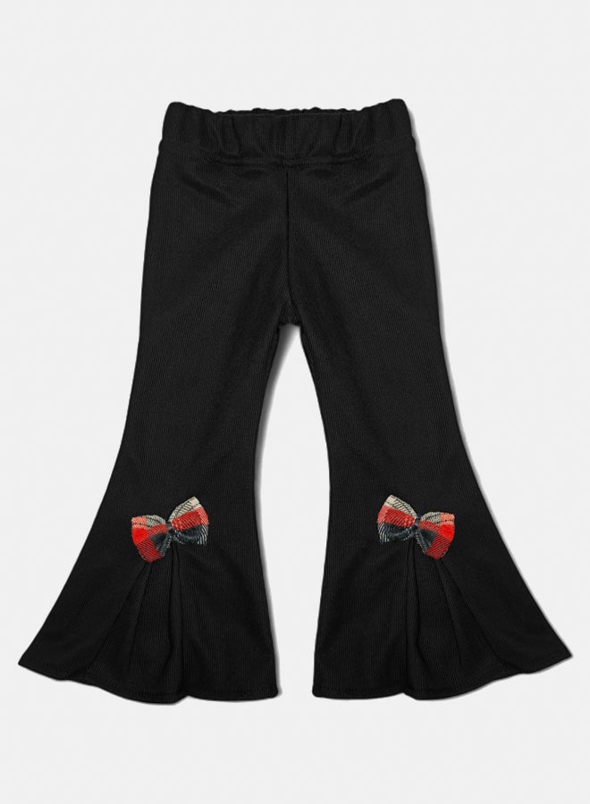 BabyShoora Baby Girl Winter Set (Soft Wool Poncho, Cotton Top & Ripped Cotton Pants) - Image 4