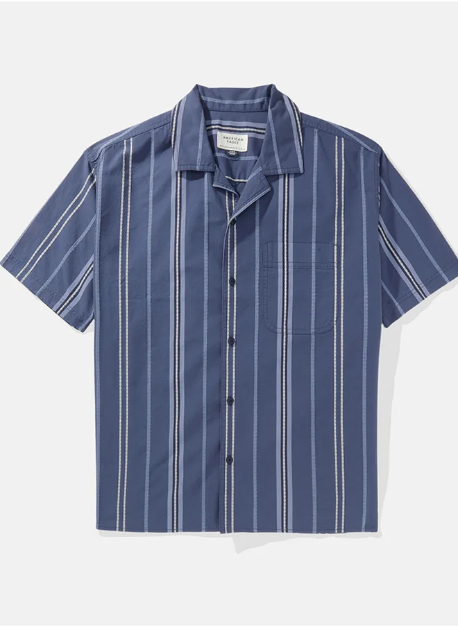 American Eagle Relax Fit Tropical Printed  Shirt