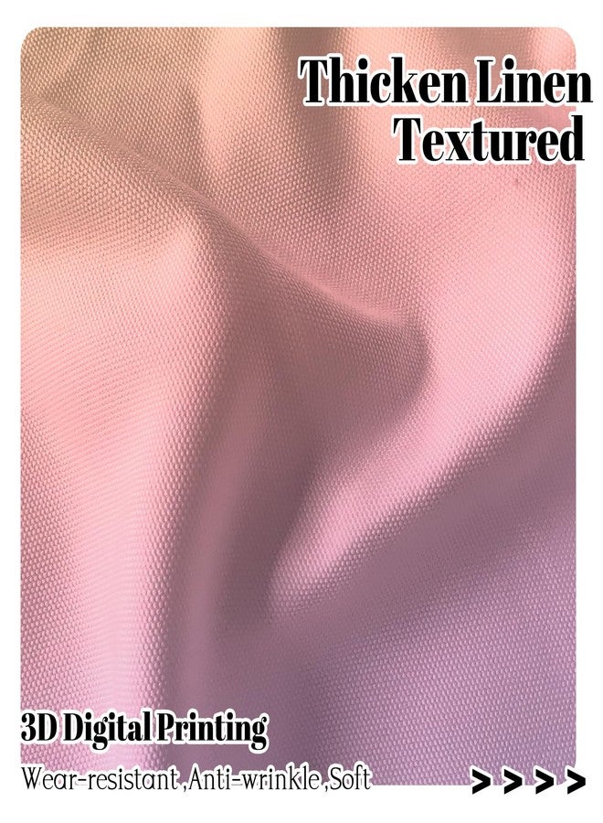Renaiss 42 x 63 Inch Pink Ombre Blackout Curtains for Girls Bedroom Gradient Light Filter Thermal Insulated Rod Pocket Window Teatment Drapes for Living Room Breathable Linen Fabric 2 Panels - Image 3