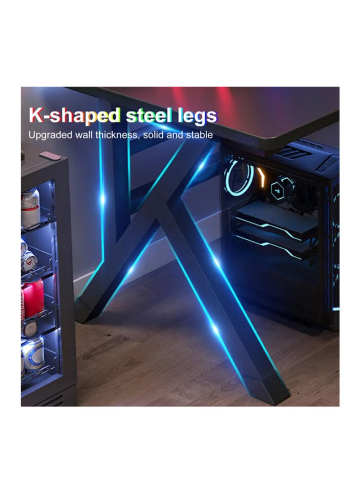 Generic - K-Shaped Gaming Desk, 120cm Gaming Table, Ergonomic PC Desktop Computer Desk, Home Office Desk, Versatile Gaming and Learning Solution for the Modern Family, Perfect for Students and Gamers - Image 1