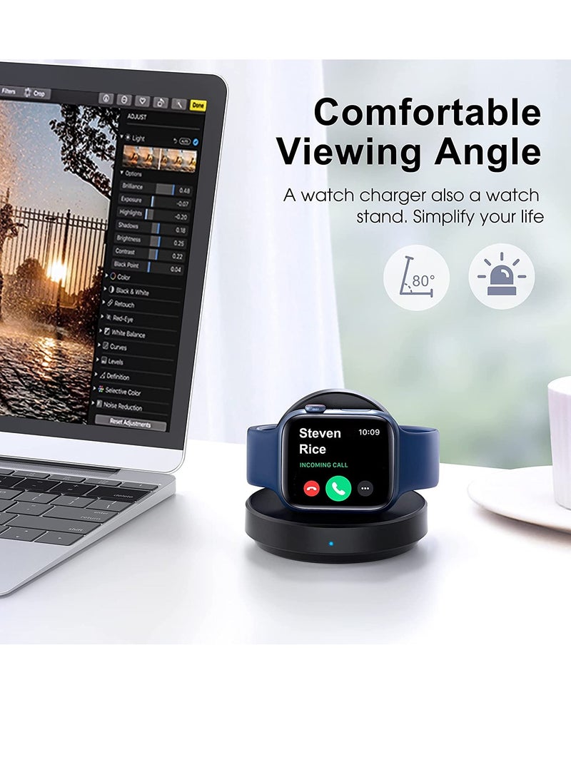 KASTWAVE Watch Charger Stand for Apple, Portable Magnetic Charging Dock for iWatch, Wireless Charging Station with Apple Watch Series 7 SE 6 5 4 3 2, Support Nightstand Mode  - Image 3