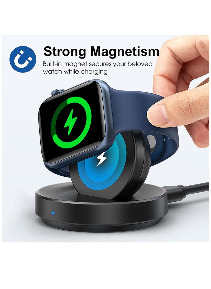 KASTWAVE Watch Charger Stand for Apple, Portable Magnetic Charging Dock for iWatch, Wireless Charging Station with Apple Watch Series 7 SE 6 5 4 3 2, Support Nightstand Mode  - Image 5