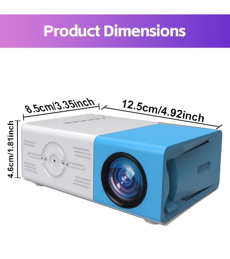 1080P Mini LED Projector With Data Cables Portable Projector Compatible With Phones Tablets USB AV SD Cards Home Entertainment Office Outdoor Movie Projector - Image 2