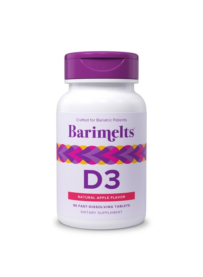 BariMelts Vitamin D3 5000 IU, 90 Fast-Dissolving Tablets (3-Month Supply), Bariatric Vitamins for Women, Natural Apple Flavor - Image 1