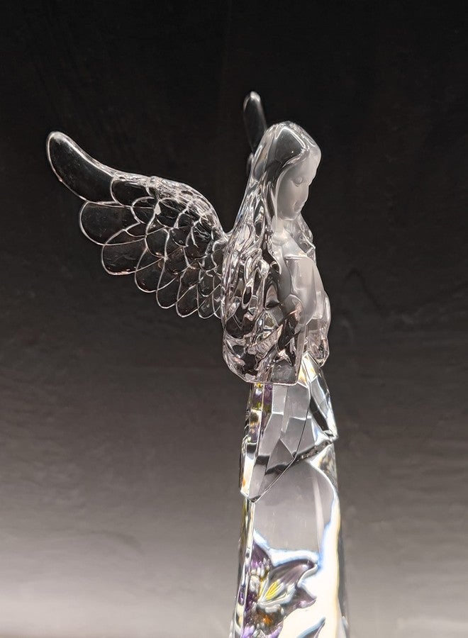 DARMOMOON Acrylic Praying Angel Flower Fairy Figurine Statue Sculpture Figurine LED Lighted Home Table Desk Decorative Ornament - Image 4