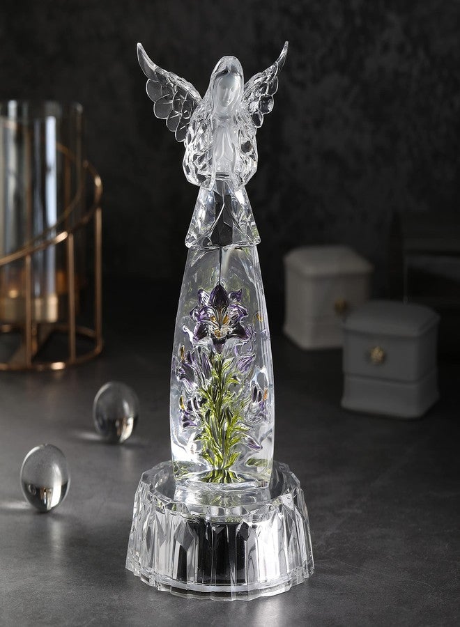 DARMOMOON Acrylic Praying Angel Flower Fairy Figurine Statue Sculpture Figurine LED Lighted Home Table Desk Decorative Ornament - Image 3