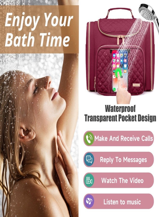 Tealari Large Toiletry Bag for Women Men,Bathroom Bag,Water Resistant Shower Bag,Makeup Bag,Toiletry Bags for Traveling,Hanging Toiletry Bag with Transparent Waterproof Phone Pocket - Image 3