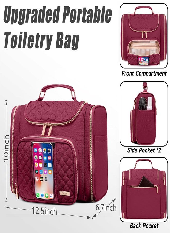 Tealari Large Toiletry Bag for Women Men,Bathroom Bag,Water Resistant Shower Bag,Makeup Bag,Toiletry Bags for Traveling,Hanging Toiletry Bag with Transparent Waterproof Phone Pocket - Image 4
