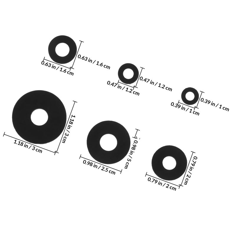120Pcs Heavy Duty Smooth Black Rubber Washers Vibration Suppression Grommets for Screws - Image 3