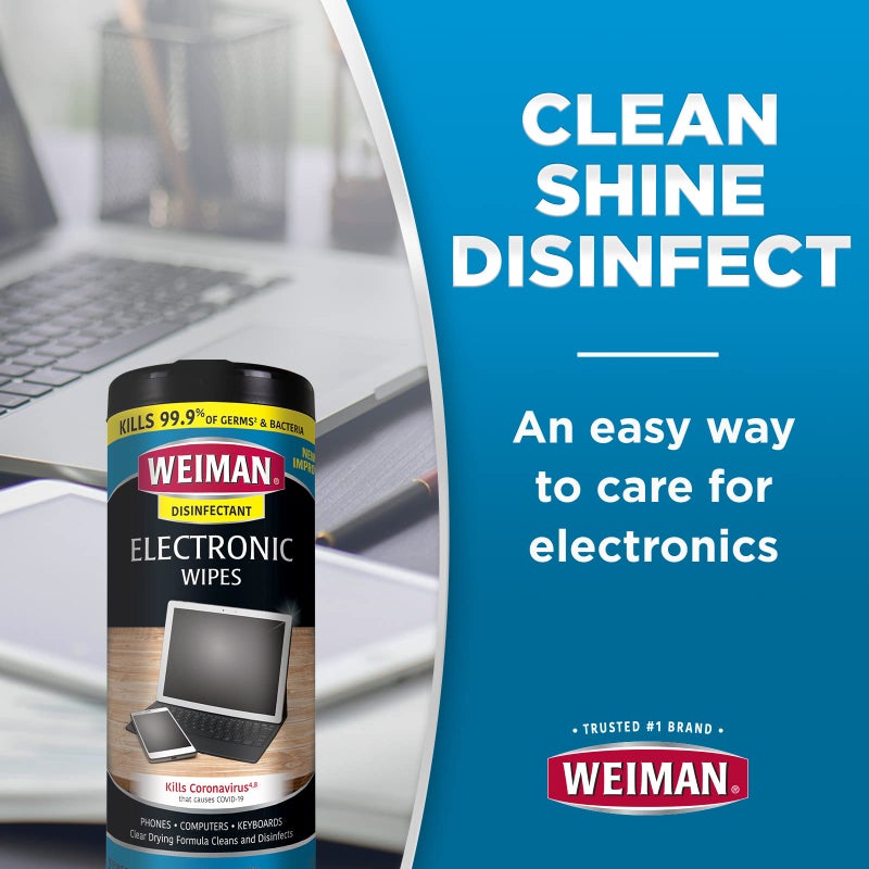 Weiman Disinfecting Electronic Cleaning Wipes For Keyboards, Tablets, E-readers, Smart Phones, Netbooks, and Touchscreens (30 Wipes) - Image 3