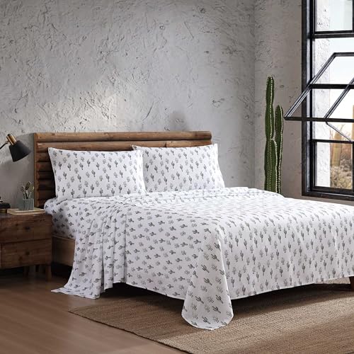 Wrangler Queen Size Sheet Set Soft Microfiber Bedding with Matching Pillowcases Fully Elastic Fitted Sheet Deep Pocket Western Style Room Decor Lightweight AllSeason Comfort Cacti Green - Image 3
