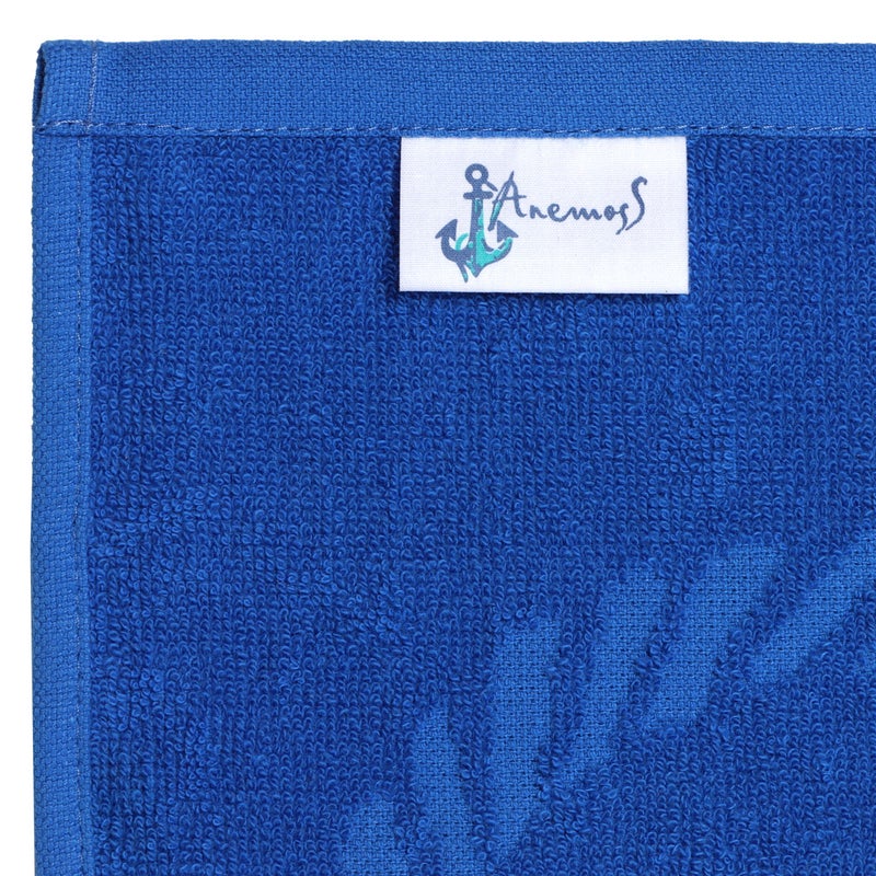 Anemoss Large Size Beach Towel, 100% Turkish Cotton, Sailor Knot Design, Blue, High Absorbent, Soft Towel, 70x140cm - Image 4