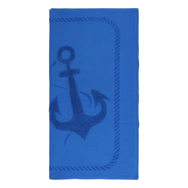 Anemoss Large Size Beach Towel, 100% Turkish Cotton, Sailor Knot Design, Blue, High Absorbent, Soft Towel, 70x140cm - Image 3