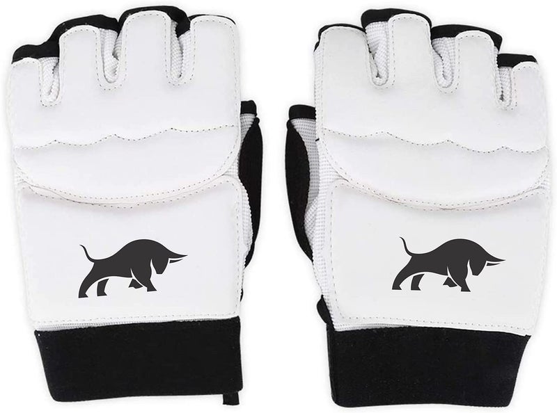 DRANGE Taekwondo Gloves Men Women Kids Half Finger for Boxing Kickboxing MMA Sparring, Wrist Wraps Support Gloves Mitts Professional Light fit Punch Bag Grappling Training Gym (Small/Medium) - Image 1