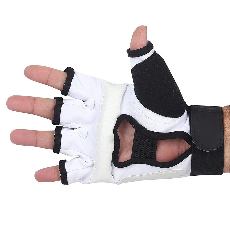 DRANGE Taekwondo Gloves Men Women Kids Half Finger for Boxing Kickboxing MMA Sparring, Wrist Wraps Support Gloves Mitts Professional Light fit Punch Bag Grappling Training Gym (Small/Medium) - Image 3