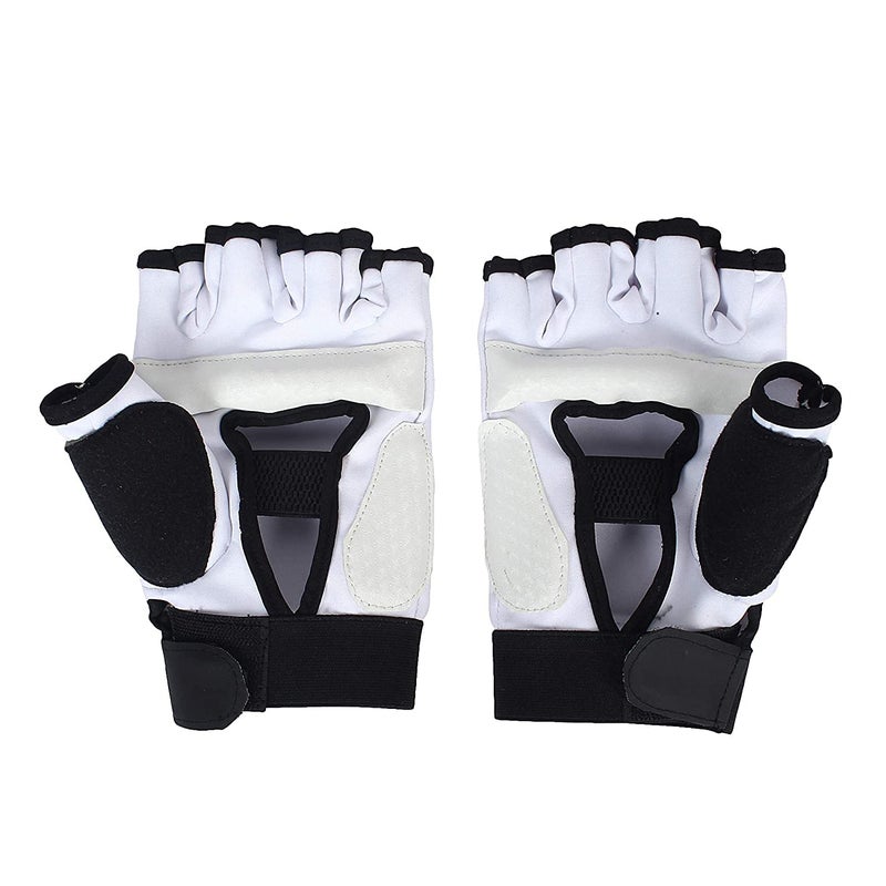 DRANGE Taekwondo Gloves Men Women Kids Half Finger for Boxing Kickboxing MMA Sparring, Wrist Wraps Support Gloves Mitts Professional Light fit Punch Bag Grappling Training Gym (Small/Medium) - Image 2