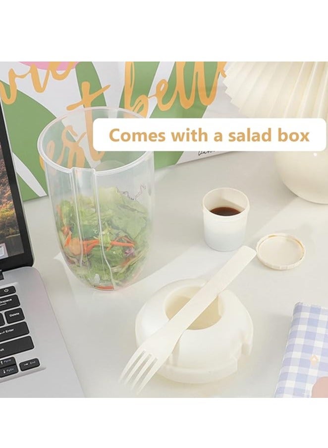 HOMESTAR 1pc, Salad Cup, Salad Shaker, Plastic Healthy Salad Container (with Fork), Salad Dressing Rack, Picnic Lunch Breakfast Salad Cup, Kitchen Supplies, Kitchen Gadgets, Back To School Supplies 1000ml - Image 4