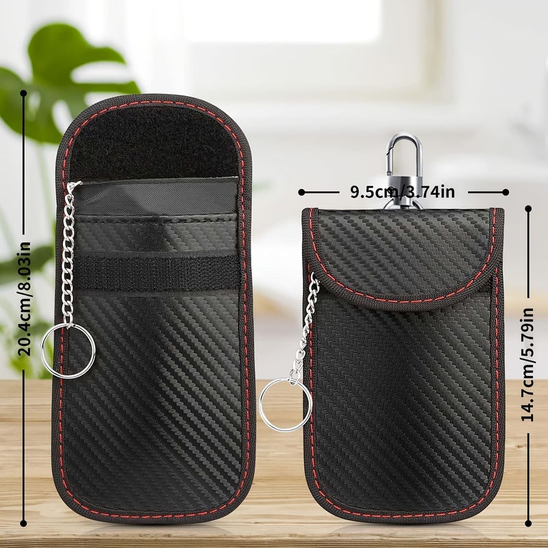 Faraday Box With 2 Faraday Pouches RFID Signal Blocker Set for Car Keys Key Fob Protector Includes Box Green Bag And Blue Pack - Image 2