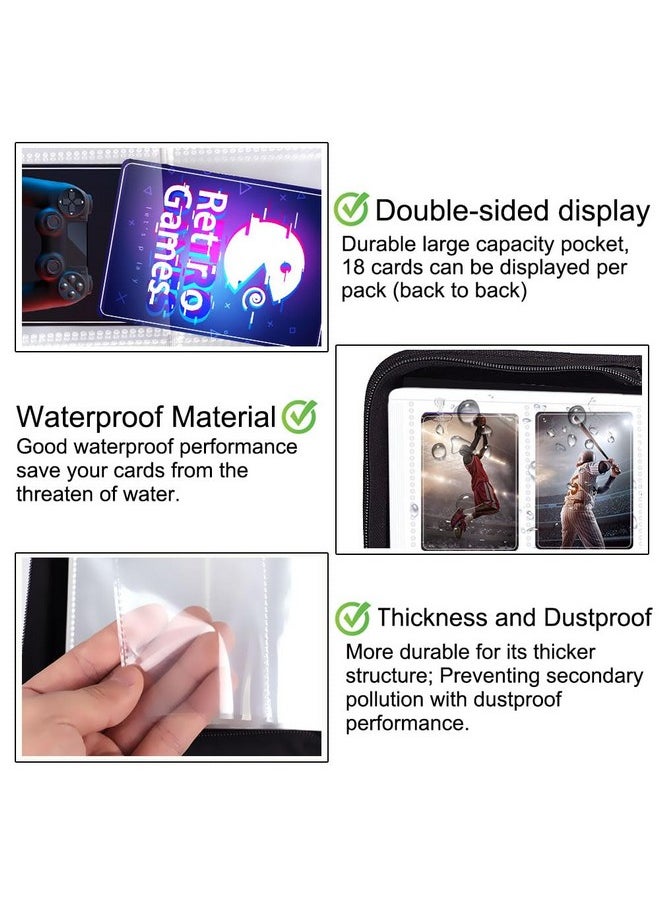 POKONBOY - 288 Pockets Trading Card Sleeves, 9 Pocket Trading Card Binder Sheets Card Storage Album Pages Holders For Standard Size Cards, Sport Cards, Game Cards, Business Cards - Image 1