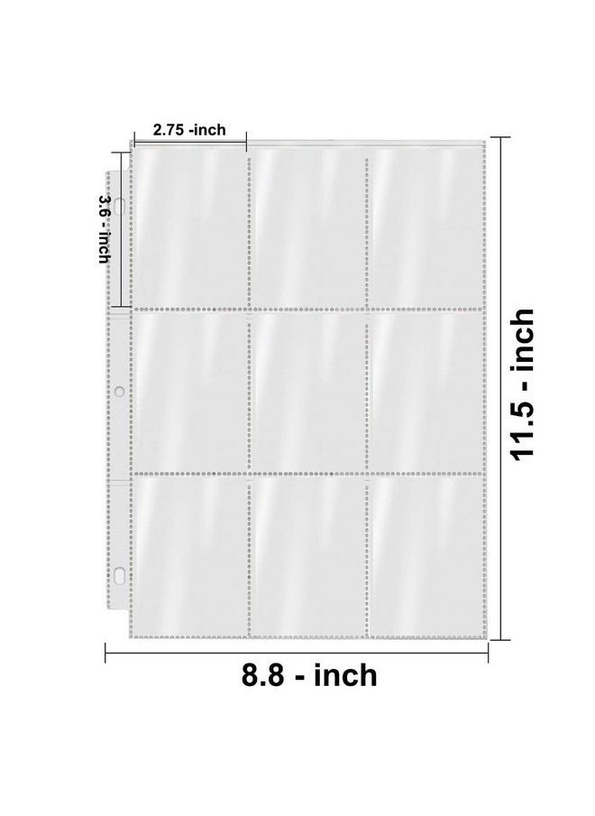 POKONBOY - 288 Pockets Trading Card Sleeves, 9 Pocket Trading Card Binder Sheets Card Storage Album Pages Holders For Standard Size Cards, Sport Cards, Game Cards, Business Cards - Image 1