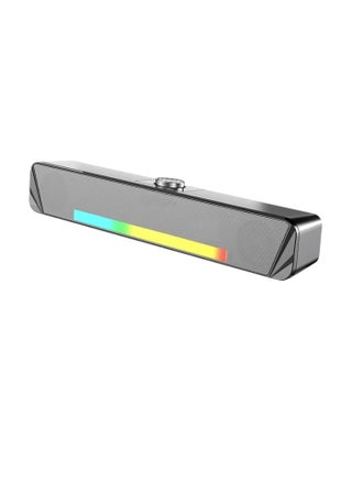 TS33 Soundbar, 4D Shocking High Quality Sound RGB Speaker, Lightweight Durable Wired And Bluetooth Audio Speaker, Compact And Portable Subwoofer For Desk Computer, (1pc, Silver) - pzsku/ZCC9EBD328EF141871CDEZ/45/_/1731070063/2a9ac646-d60c-42ff-b7a3-0f9efe39b815
