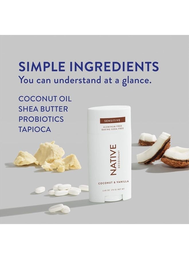 native Sensitive Deodorant | Natural Deodorant for Women and Men, Aluminum Free, Baking Soda Free, Phthalate Free, Talc Free, Coconut Oil and Shea Butter | Coconut & Vanilla (Sensitive)  - Image 3
