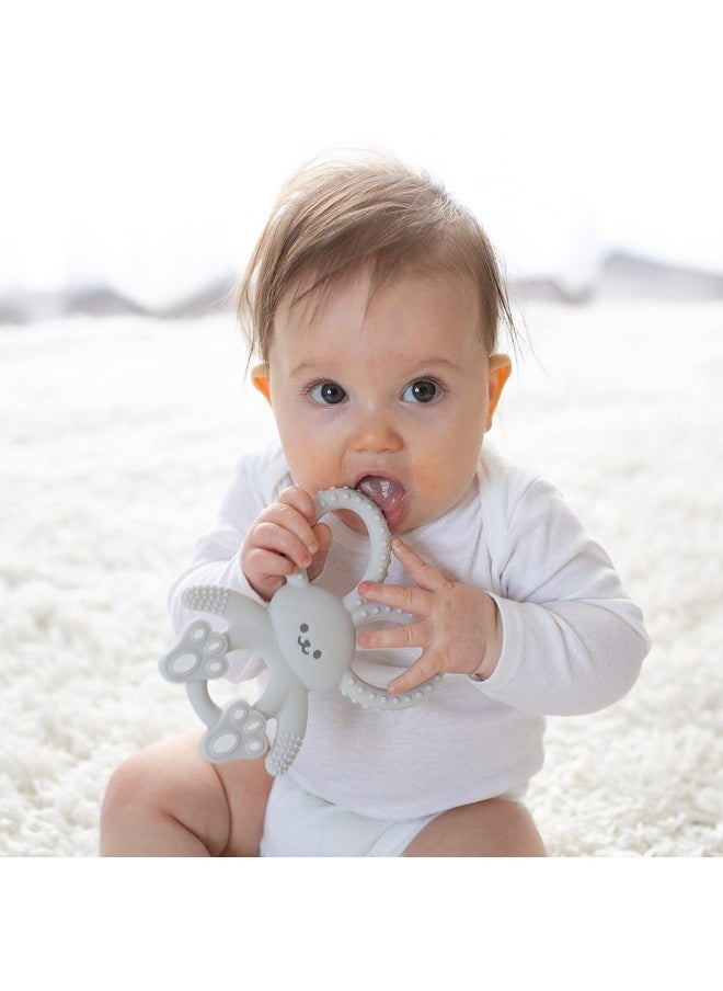 Dr. Brown's Flexees Gray Bunny, Soft 100% Silicone Baby Teether, Bpa Free, 3M+  - Image 4
