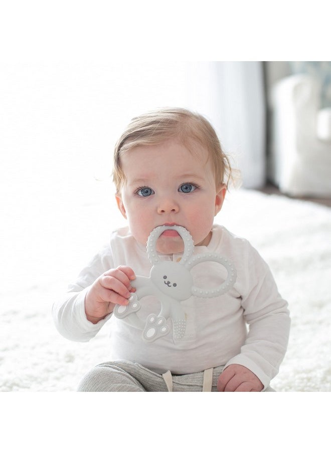 Dr. Brown's Flexees Gray Bunny, Soft 100% Silicone Baby Teether, Bpa Free, 3M+  - Image 3