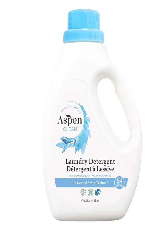 AspenClean Natural Laundry Detergent Unscented - 100% Natural, Organic, HE Liquid Laundry Detergent- Vegan, Non-Bio, Cruelty-Free, Biodegradable - Safe for Babies, Pets & Kids - EWG Certified - Image 1