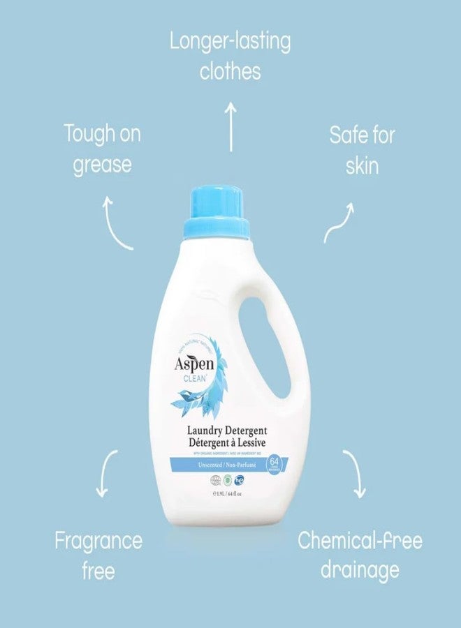 AspenClean Natural Laundry Detergent Unscented - 100% Natural, Organic, HE Liquid Laundry Detergent- Vegan, Non-Bio, Cruelty-Free, Biodegradable - Safe for Babies, Pets & Kids - EWG Certified - Image 2