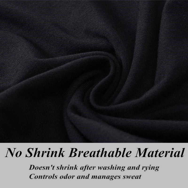 ZONBAILON Mens No Ride up Black Boxer Briefs Pack Big and Tall Breathable Anti-Chafing Athletic Underwaer Men Plus Size 2X 2XL XXl 44 46 - Image 4