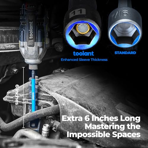 toolant 21pcs Extra Long Nut Driver Bit Set, SAE/Metric Magnetic Nut Driver Set with Replacement Handle - Image 4