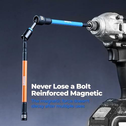 toolant 21pcs Extra Long Nut Driver Bit Set, SAE/Metric Magnetic Nut Driver Set with Replacement Handle - Image 5