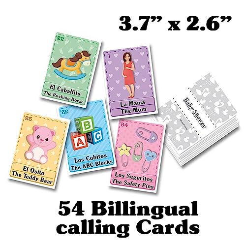 More Fiesta Baby Shower Bingo Tablas Game - Bilingual English Spanish, for up to 40 Players - Image 3
