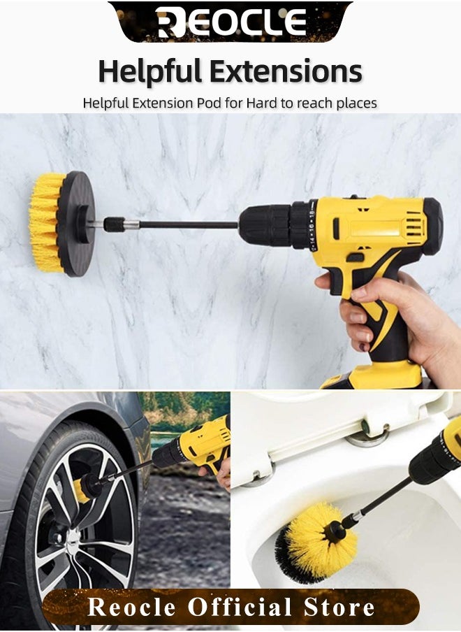 REOCLE 11pcs Drill Brush Attachment Set Cleaning Kit Drill Brush Electric Multi-Purpose Scrubber for Bathroom Surfaces & Grout & Floor & Tub & Shower & Tile & Kitchen & Car  - Image 5