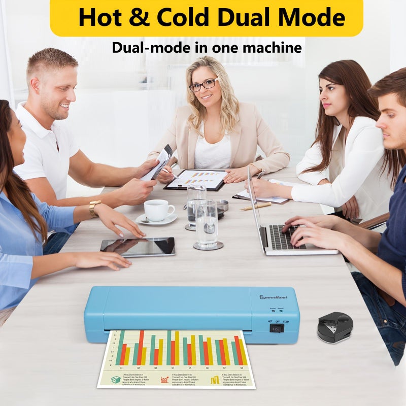Black Laminating Machine A4 to A10 90s Fast Warmup 300mm Per Minute High Speed Hot Cold Dual System For Document Photo Home Business Office Use - Image 4