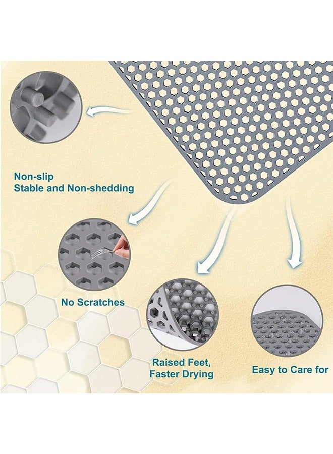 MVAQKLM  Silicone Sink Mat, 66 x 35 CM Sink Protectors for Kitchen Sink with Center Drain, Kitchen Sink Accessory, Non-Slip Sink Mats for Bottom of Farmhouse Stainless Steel Sink - Image 5