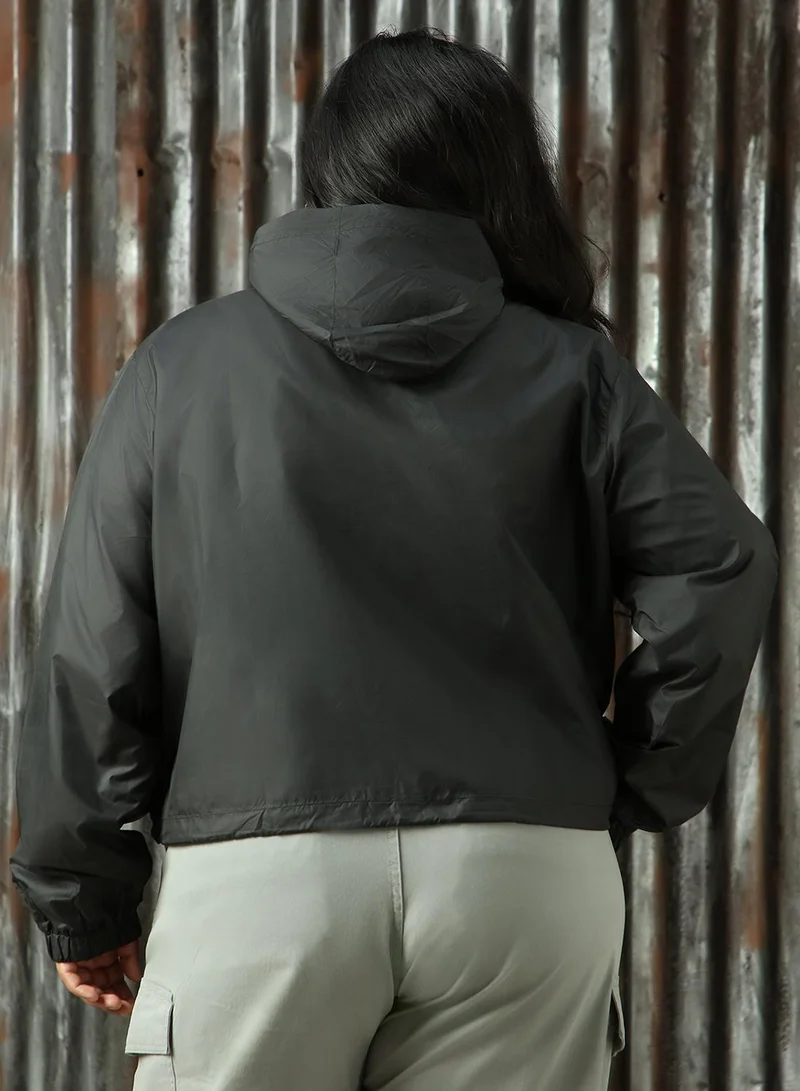 HIGH STAR Women's Black 100% Polyester Solid Jacket