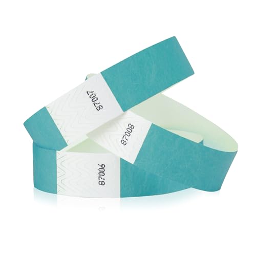 Wristco 500 WristCo Caribbean Blue Tyvek Wristbands for Events - Comfortable Tear Resistant Paper Bracelets ID Wrist Bands for Concerts Festivals Admission Party Identification - Image 1