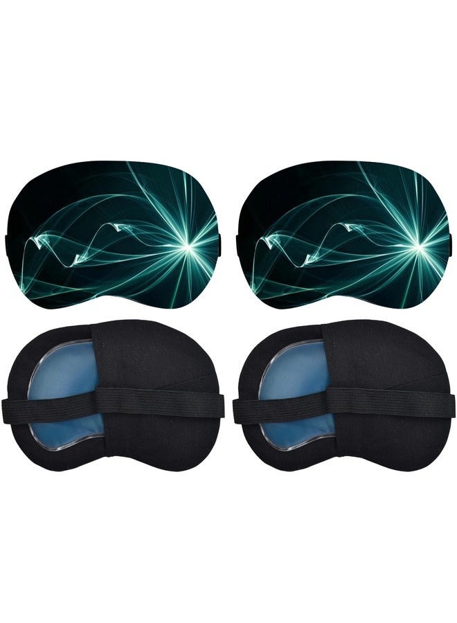 Samtrish Hot & Cold Gel Eye Mask with Abstract Blue-Green Print | Sleep Shade for Puffy Eyes, Headache, Sinus & Migraine Relief | Relaxation, Meditation & Travel Comfort Mask | Pack of 2 - Image 1