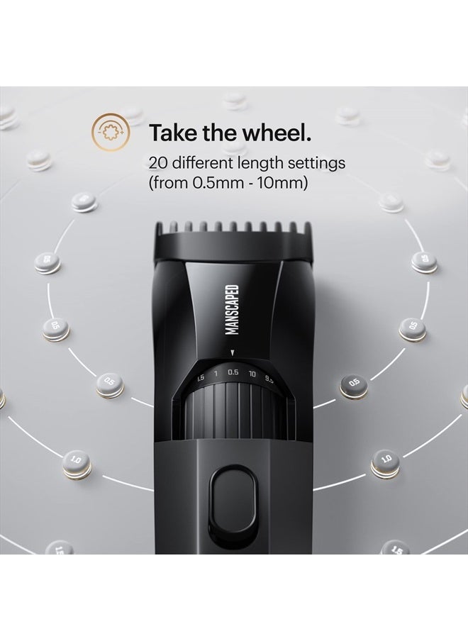 manscaped - ® The Beard Hedger™ Premium Men's Beard Trimmer, 20 Length Adjustable Blade Wheel, Stainless Steel T-Blade for Precision Facial Hair Trimming, Cordless Waterproof Wet/Dry Clipper - Image 1