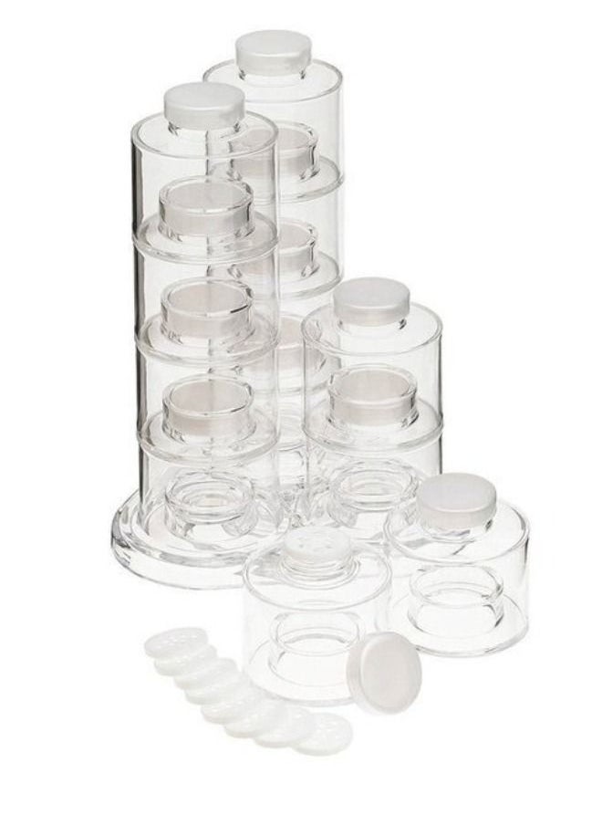 Generic - 12 pieces of 360-degree rotating spice tower Acrylic Spice Rack with Base - Image 1