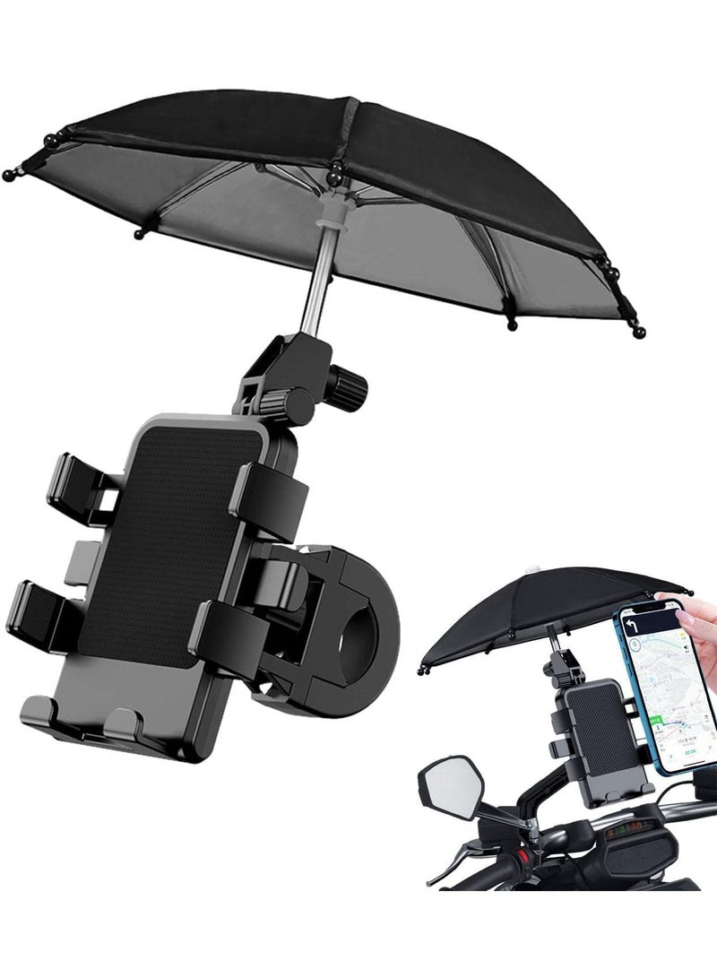 Dreamzon Phone Umbrella for Sun - Mini Umbrella Sun Shade Cute Bicycle Mobile Phone Holder,Motorcycle Handlebar 360 Degree Rotatable Scooter Phone Clip for 5-7.2 Inch Smartphones Gimocool - Image 2
