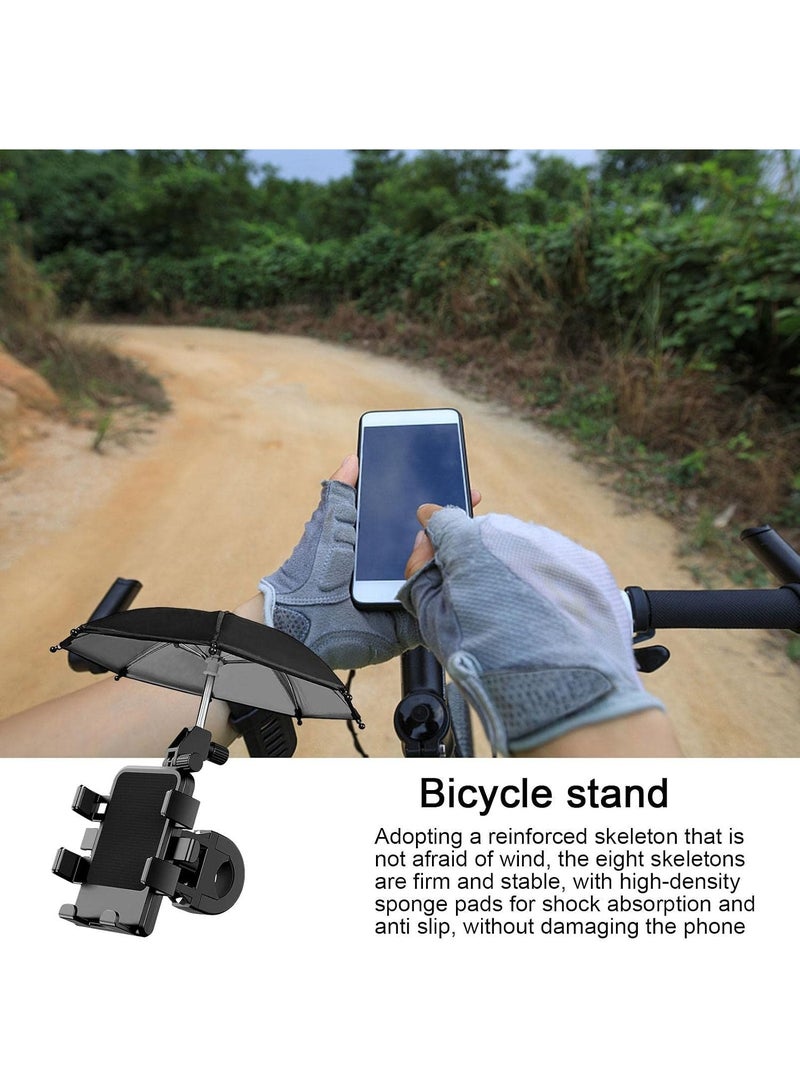 Dreamzon Phone Umbrella for Sun - Mini Umbrella Sun Shade Cute Bicycle Mobile Phone Holder,Motorcycle Handlebar 360 Degree Rotatable Scooter Phone Clip for 5-7.2 Inch Smartphones Gimocool - Image 5
